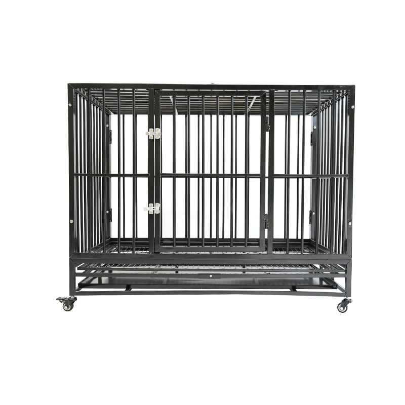 DH121-1 Cage pour chien en métal robuste à 2 portes