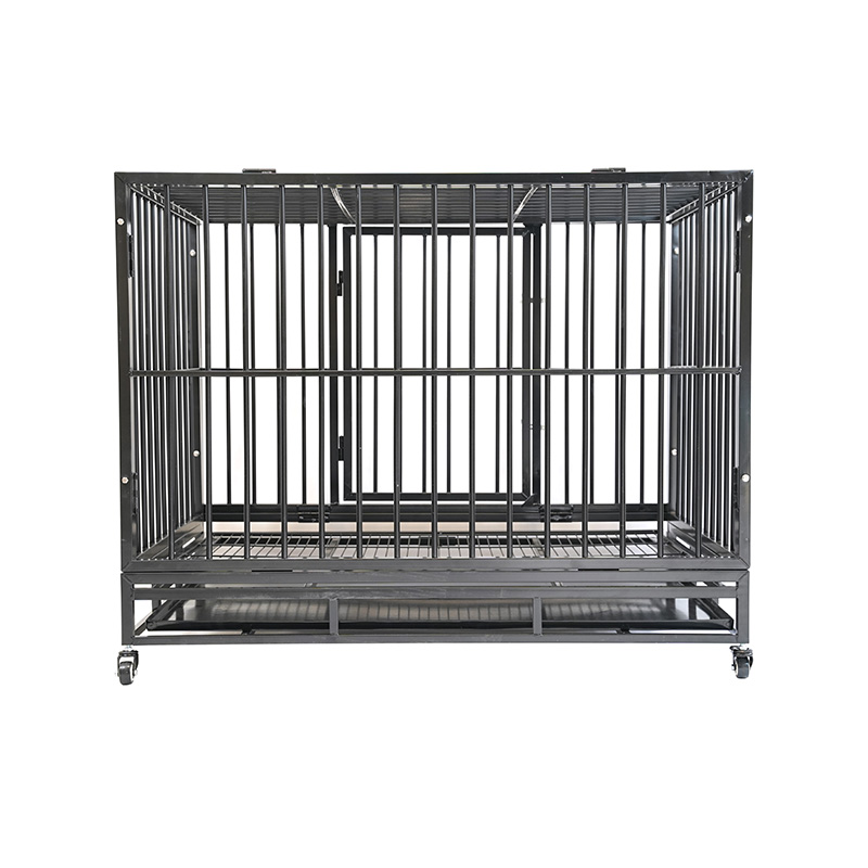 Cage pour animaux de compagnie en métal robuste DH121-3, 2 portes avec plateau en ABS