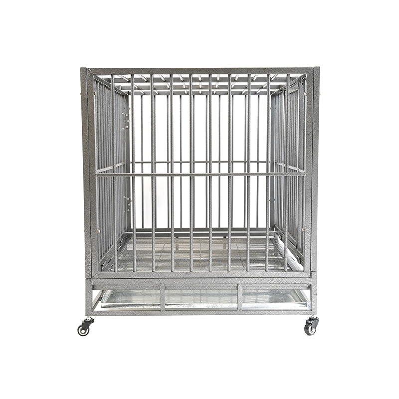 Cage pour animaux de compagnie en métal robuste DH121-3, 2 portes avec plateau en ABS