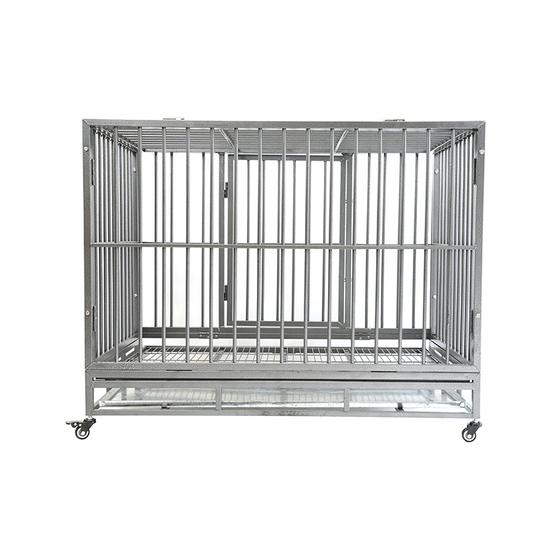 Cage pour animaux de compagnie en métal robuste DH121-3, 2 portes avec plateau en ABS