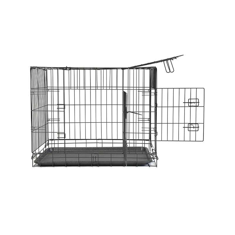 DH016-2 Niche pliable pour animaux de compagnie à 2 portes avec plateau en ABS