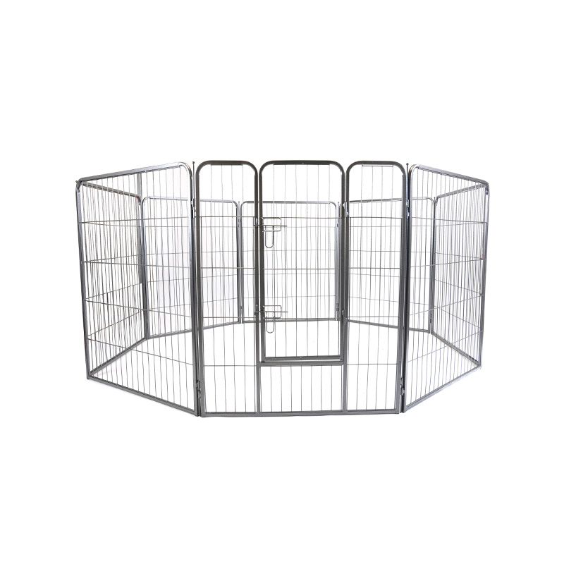 DH093-3 Clôture portative pour chiots en métal robuste à 8 panneaux